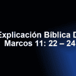 Explicación Bíblica De Marcos 11: 22 – 24